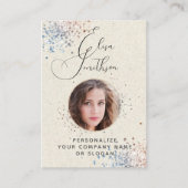 Moderne Kalligrafie Social Media QR Code Foto hinz Visitenkarte (Vorderseite)