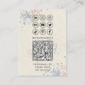 Moderne Kalligrafie Social Media QR Code Foto hinz Visitenkarte (Rückseite)