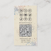 Moderne Kalligrafie Social Media QR Code Foto hinz Visitenkarte (Rückseite)