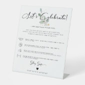 Moderne Kalligrafie Sozialschutz Hochzeitsgrün Sockelschild (Vorderseite)