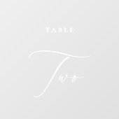 Moderne Kalligrafie-Tabelle Zwei Tischnummern Fensteraufkleber (Blatt)