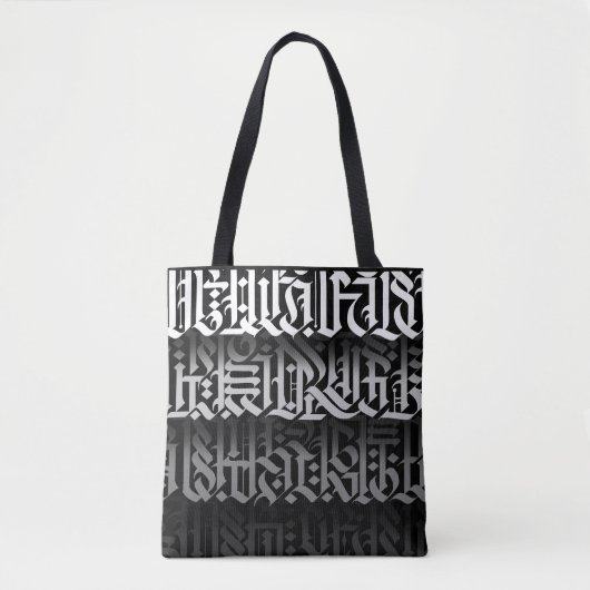 Moderne Kalligrafie-Tasche Tasche (Vorderseite)