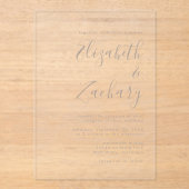 Moderne Kalligrafie Taupe Wedding Acryleinladungen (Vorderseite)