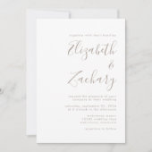 Moderne Kalligrafie Taupe Wedding Einladung (Vorderseite)