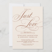 Moderne Kalligrafie Terracotta auf der Liebe Hochz Einladung (Vorderseite)