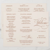 Moderne Kalligrafie Terracotta Boho Hochzeitsprogr (Vorne/Hinten)