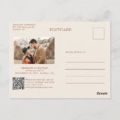 Moderne Kalligrafie Terracotta Boho Save the Date Postkarte (Rückseite)