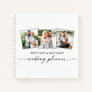Moderne Kalligrafie-Tinte 3 Foto Hochzeitsplaner Notizblock