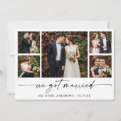 Moderne Kalligrafie-Tinte Pen Script 5 Foto Hochze Ankündigung (Vorderseite)