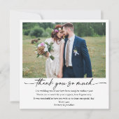 Moderne Kalligrafie-Tinte Pen Script 5 Foto Hochze Dankeskarte (Vorderseite)