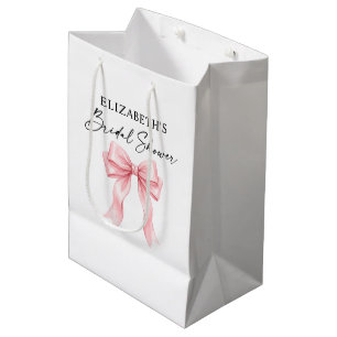 Moderne Kalligrafie Tinte Rosa Schleife Brautjungf Mittlere Geschenktüte