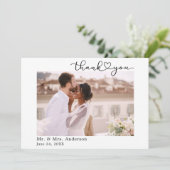 Moderne Kalligrafie-Tintenzeichnung Dankeskarte (Stehend Vorderseite)