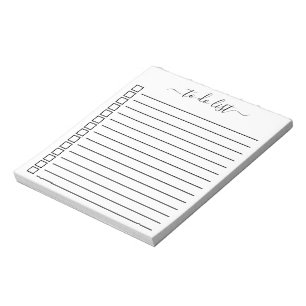 Moderne Kalligrafie-To-Do-Liste mit Kontrollkästch Notizblock