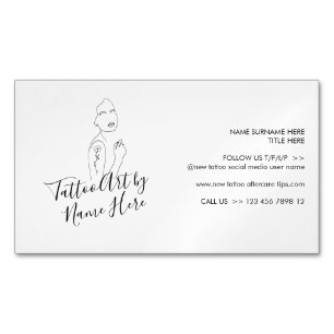 Moderne Kalligrafie-Typografie für Tattoos Magnetische Visitenkarte