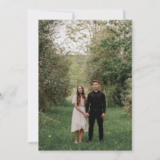 Moderne Kalligrafie und Einladung zur Hochzeit von (Rückseite)