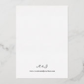 Moderne Kalligrafie V2 Hochzeit Folieneinladung (Rückseite)