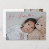 Moderne Kalligrafie Valentine Geburtserklärung Feiertagskarte (Vorne/Hinten)