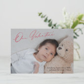 Moderne Kalligrafie Valentine Geburtserklärung Feiertagskarte (Stehend Vorderseite)