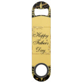 Moderne Kalligrafie Vatertag Gold Leafy Wirbel Speed Flaschenöffner (Rückseite)