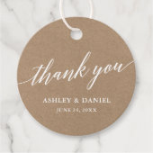 Moderne Kalligrafie Vielen Dank Wedding Kraft Geschenkanhänger (Vorderseite)