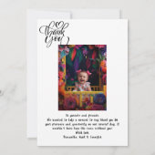 Moderne Kalligrafie Vollmassgeschneiderte Foto Kin Dankeskarte (Rückseite)