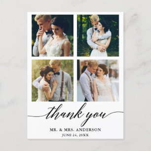 Moderne Kalligrafie Wedding 4 Foto Vielen Dank Postkarte