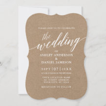 Moderne Kalligrafie Wedding Kraft