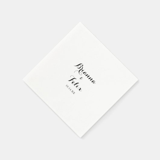Moderne Kalligrafie Wedding Napkin Serviette (Ecke)