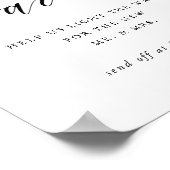 Moderne Kalligrafie Wedding Sparkler Sign Off Sign Poster (Ecke)