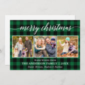 Moderne Kalligrafie Weihnachten 3 Foto Grün Karier (Vorne/Hinten)