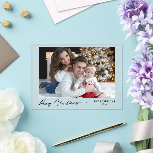 Moderne Kalligrafie Weihnachtsfeiertag Foto Mattie Acryleinladungen (In Situ (Hochzeit))