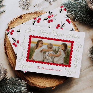 Moderne Kalligrafie-Weihnachtsfotokarte Feiertagskarte
