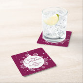 Moderne Kalligrafie Weihnachtsschmuck Bold Magenta Rechteckiger Pappuntersetzer (Vor Ort)