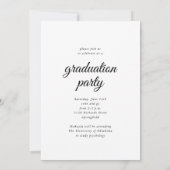 Moderne Kalligrafie White Drei Foto Abschluss Einladung (Rückseite)