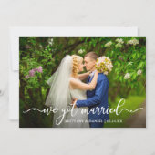 Moderne Kalligrafie Wir Got Verheiratetes Hochzeit Ankündigung (Vorderseite)