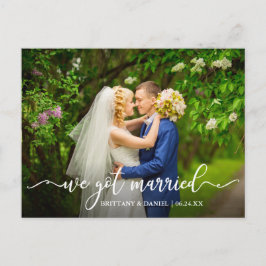 Moderne Kalligrafie Wir Got Verheiratetes Hochzeit Postkarte