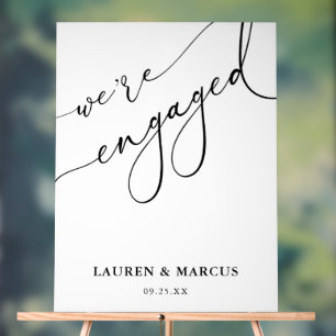 Moderne Kalligrafie Wir sind Verlobte Engagement-P Acrylschild