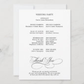 Moderne Kalligrafie zeitlos Schwarz Programmkarte Einladung (Rückseite)