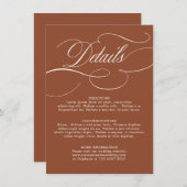 Moderne Kalligrafie Zeitlose Terrakotta-Hochzeit Begleitkarte (Vorne/Hinten)