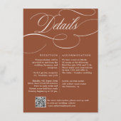 Moderne Kalligrafie Zeitlose Terrakotta-Hochzeit Begleitkarte (Vorderseite)