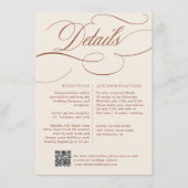 Moderne Kalligrafie Zeitlose Terrakotta-Hochzeit Begleitkarte (Vorderseite)