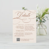 Moderne Kalligrafie Zeitlose Terrakotta-Hochzeit Begleitkarte (Stehend Vorderseite)