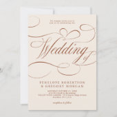 Moderne Kalligrafie Zeitlose Terrakotta-Hochzeit Einladung (Vorderseite)