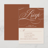 Moderne Kalligrafie Zeitlose Terrakotta-Hochzeit RSVP Karte (Vorne/Hinten)