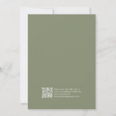 Moderne Kalligrafie zeitloser Salbei-QR-Code-Hochz Save The Date (Rückseite)