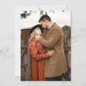 Moderne Kalligrafie Zeitloses Terrakotta-Foto Save The Date (Rückseite)