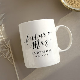 Moderne Kalligrafie Zukunft Verlobung Geschenk Kaffeetasse