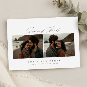 Moderne Kalligrafie Zwei-Foto-QR-Code Save The Date