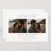 Moderne Kalligrafie - Zwei Fotos - QR-Code Save The Date (Vorne/Hinten)