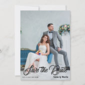 Moderne Kalligrafieschrift Foto-Hochzeit Save The Date (Vorderseite)